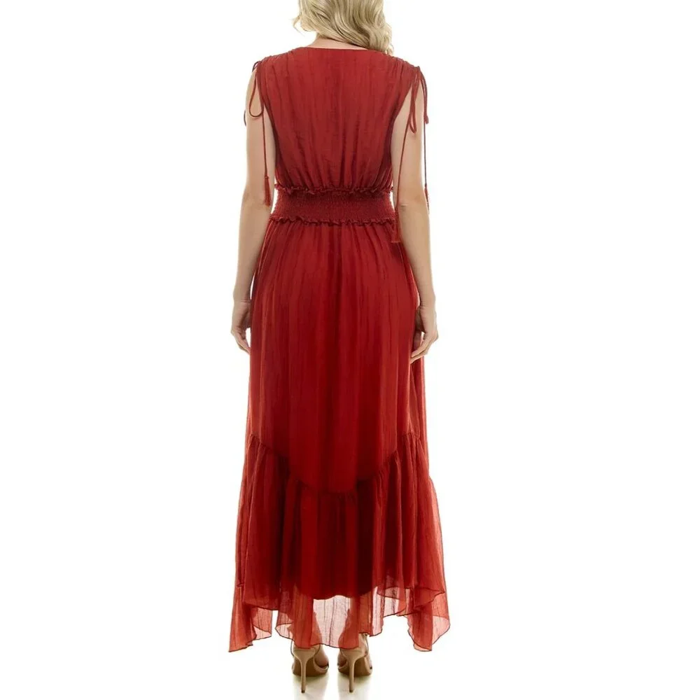 Women's V-Neck Handkerchief-Hem Dress - Picture 3 of 12
